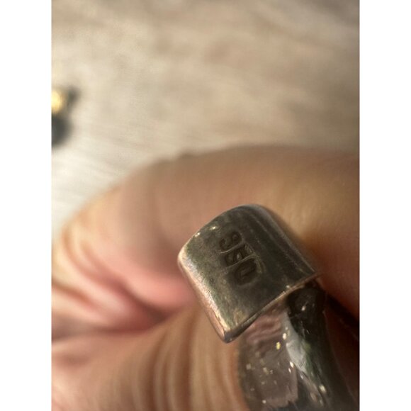 Vintage 950 Silver Tribal Figure Multi Stones Pendant - Picture 6 of 7